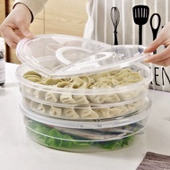 INQUIS Round Transparent For Meat Pizza Dumplings With Lid Multipurpose Preservation Dumpling Box Storage Tray Food Container Storage Box
