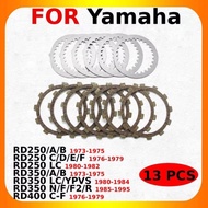 Motorcycle Clutch Friction Plates Disc Set For Yamaha RD250 RD350 RD400 A/B/C/D/E/F/LC/YPVS/N/F2/R C
