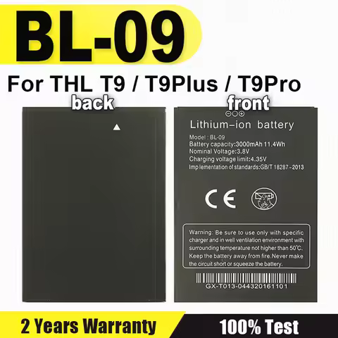 3.8V 3000mAh BL-09 For THL T9, T9Plus, T9Pro Phone Rechargeable Battery