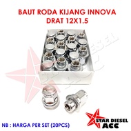 Car RACING NUTS KIJANG INNOVA DRAT 12X1.5 WHEEL NUTS L200 TRITON WHEEL NUTS