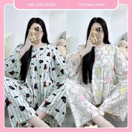 YN007 Women's Linen Tole Set L1 Babydoll Shape Round Neck Long Sleeve Long Pants (PLEASE DO NOT BE C