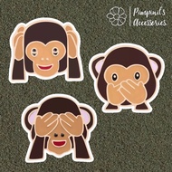 Shop: Set Of 3 Monkey Gang Brooches | 3 Monkeys Enamel Brooch Pin Set.