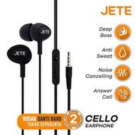 HEADSET JETE CELLO EARPHONE ORIGINAL