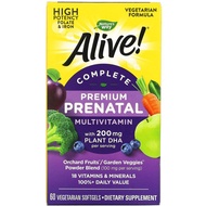 Nature's Way, Alive Complete Premium Prenatal Multivitamin, 60 Vegetarian Softgels
