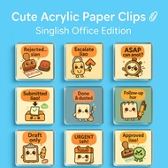 [SG Seller] Cute Acrylic Paper Clip | Singlish Office Binder Clip |Desk Clip |Organise Tasks & Files