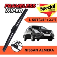 NEW CAR WIPER NISSAN ALMERA WIPER 1SET (14"+21") WIPER KERETA ALMERA