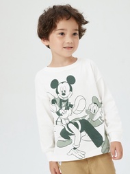男幼童裝|Gap x Disney迪士尼聯名 長袖T恤-白色