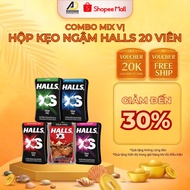 Halls Mix Flavor Candy Combo - Mint - Fresh Lemon - Mixed Berry - Watermelon - Cola - Box of 12.6g