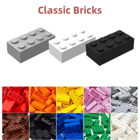 2x4 Classic Bricks 3001 Colorful Bulk Building Blocks 150-750pcs Grey Orange Pieces Compatible with 