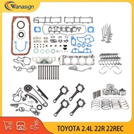 Engine Overhaul Gaskets Rebuild Full Gasket Set Head Bolts Kit For Toyota 2.4L l4 2.4 L T GAS SOHC 2