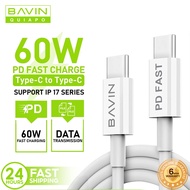 BAVIN CB179 PD 3A Fast Charging & Data Cable Real Fast Type-C to Type-C for iP 17 Series / Android