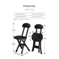 Folding stool household dining chair stool backrest chair training Chair student dormitory chair simple computer chair folding round stool