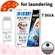 Laundry Kao Attack ZERO Perfect Stick Sticks, pack of 7. More intensive cleaning power than liquid, super clean, splash green scent. Easy, convenient, new, innovative, time-saving, changes laundry, makes laundry easier.