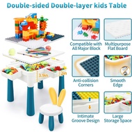 Multi-Function Kids Building Blocks Table – Learning, Playing, Drawing & Study Desk (Compatible with