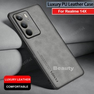 For OPPO Realme 14x Cover For Realme 14 X 14X Realme14 X Sheepskin Leather Case Matte Texture Soft S