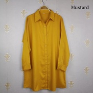 Baju Tunik Wanita Jumbo Fisa Bahan Rayon Adem,Lembut &amp; Serap Keringat - Kuning Mustard, XL