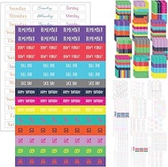Colorful Combo Weekly Planner Stickers Set - 78 Sheets of Productivity Journaling Stickers with Days