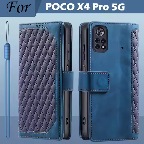 For Xiaomi Poco X4 Pro 5G Case Magnetic flip leather Wallet Book Etui Case for Poco X4 Pro 5G Phone 