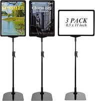 CYEAH 3 Pcs Sign Holder, Sign Stand with Adjustable Height Snap Open, Reusable Sign Holder 8.5 x 11 