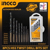 INGCO 8 PCS HSS Barena Twist Impact Drill Bits Set Bit SUPER SELECT AKDB0801 *Winland*