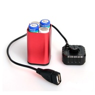 AA Battery Box USB Interface Battery Box Aluminum Alloy AA Battery Box 4 No. 5 Battery Box USB Inter