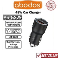 Abodos AS-GS29 48W Car Charger PD QC Fast Charging USB Type-C LED Car Charger Abodos Car Charger l O
