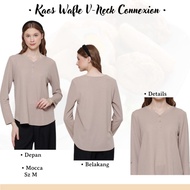 Conex V-Neck Waffle T-Shirt V Neck T Shirt Women Cotton T Shirt