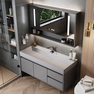 S-6💝Integrated Basin Bathroom Cabinet Mirror Cabinet Set Modern Minimalist Bathroom Wash Basin Cabinet Combination Light