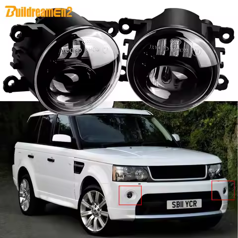 2 X 60W H11 Car Driver + Passenger LED Lens Fog Light DRL Styling For Land Rover Range Rover Sport L