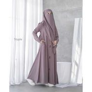 Gamis set hijab abaya ayra latest simple luxurious elegant crinkle airflow material