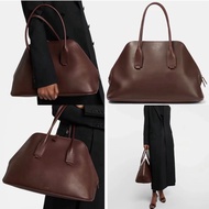 The * Row Handbag Female Genuine Leather Large-Capacity OL Commuter Dumpling Bag Shoulder Cross-Body Large Shell Bag
