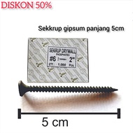 300pcs skrup gypsum PANJANG 5cm sekrup gipsum 6x2" sekrup hitam 6 x2" panjang 5 cm isi 300pcs Baut S