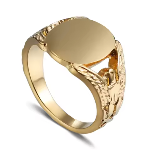 7/8/9/10/11/12/13/14/16 Men Women Eagle Titanium Steel Ring Oval Flat Surface Finger Jewelry Waterpr