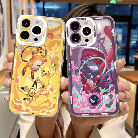 Cute G-Gengar P-Pikachu Clear Phone Case For OPPO A6X A98 A79 A78 A74 A60 A58 A57 A55 A54 A53 A17 A1