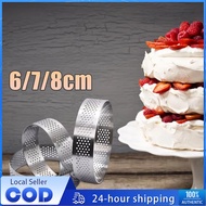 Dessert Tart Mould Stainless Steel Tart Ring with Holes Diameter 6-8CM DIY Tower Pie Cake Mousse Bak