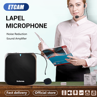 ETCAM lapel microphone for teaching wireless microphone with speaker bluetooth lapel mic for vloggin