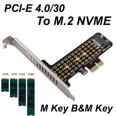 M.2 NVME B&M Key To PCIe 4.0/3.0 X1 x1 X4 x8 x16 interface Adapter Card PC Motherboard For 2230 2242