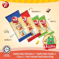 7Days Family Bundles Set - Family Pack Chocolate x1 + Family Pack Vanilla x1 + Corn Cream x2 + FREE 