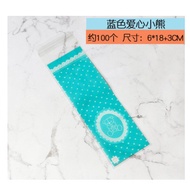 Set of 10, 20, 50 cookie glass bags, polka dot bear gift 6 x 18 cm