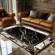 LX2147 Luxury Golden Marble Carpet Living Room Sofa Lounge Rug Kitchen Bathroom Bedroom Non-Slip Flo