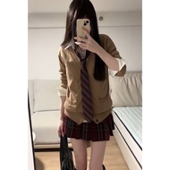 JK Sweet Cool Uniform Cardigan Set Jacket JK Sweater College Long Sleeve Knitted Top