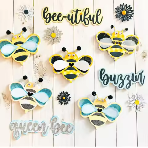 KSCRAFT Bee Shaker Metal Cutting Dies Stencils for DIY Scrapbooking Decorative Embossing DIY Paper C