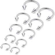 Septum Rings 14G Surgical Steel Snake Bite Jewelry Long Spike Horseshoe Lip Rings Smiley Piercing Je