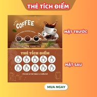 100 coffee loyalty cards, sample coffee loyalty cards printed on request, size 9x5.4cm