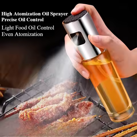 Glass oil spray bottle home air fryer press spray bottle for cooking oil olive oil soy sauce barbecu