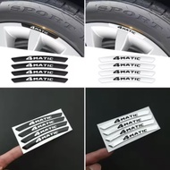 3D Aluminium 4MATIC Logo Wheel Rim Sticker Decals Emblem Badge For Mercedes Benz A B C E S GLA GLC G