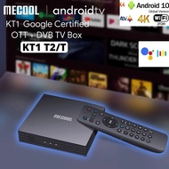 Mecool DVB-T2 KT1ที่ได้รับการรับรองจาก Google กล่องทีวี10 DVB T2 Amlogic S905X4 AV1 4K 2T2R Dual WIF