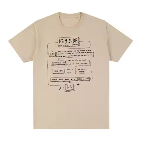 Hey Jude Vintage T-shirt Cotton Men T shirt New Tee Tshirt Womens Tops
