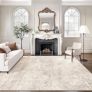 Washable Rugs 9x12, Abstract Area Rugs 9x12 Living Room - Non Slip and Low Pile Soft Thin Rug for Be