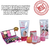 Paket 4 in 1 Fair & Lovely Dan Paket Make Up Eyeshadow Dompet REVLON 5 in 1 - Facial Foam - Pelembab